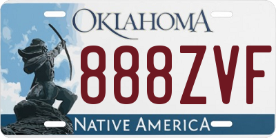 OK license plate 888ZVF