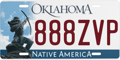 OK license plate 888ZVP