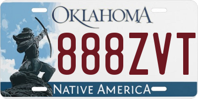 OK license plate 888ZVT