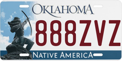 OK license plate 888ZVZ