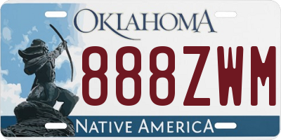 OK license plate 888ZWM