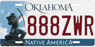 OK license plate 888ZWR