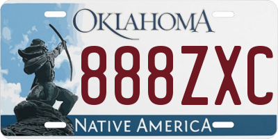 OK license plate 888ZXC