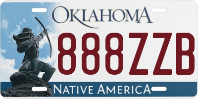 OK license plate 888ZZB