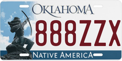 OK license plate 888ZZX