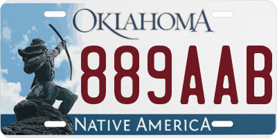 OK license plate 889AAB