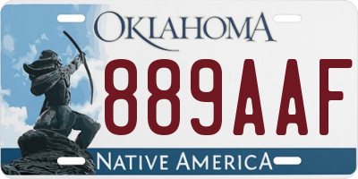 OK license plate 889AAF