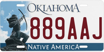 OK license plate 889AAJ