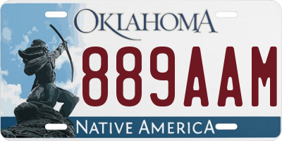 OK license plate 889AAM