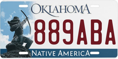 OK license plate 889ABA