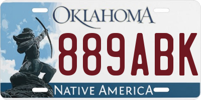 OK license plate 889ABK