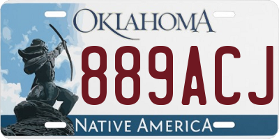 OK license plate 889ACJ