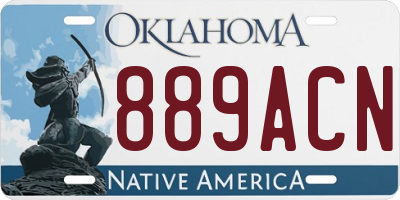 OK license plate 889ACN