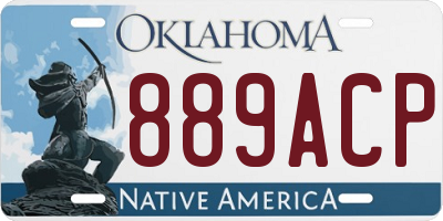 OK license plate 889ACP