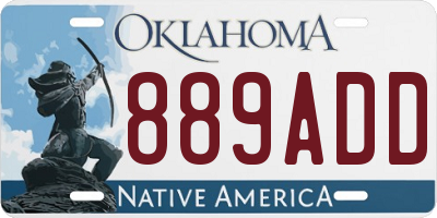 OK license plate 889ADD
