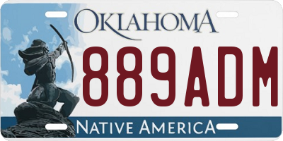 OK license plate 889ADM