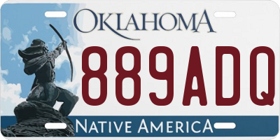 OK license plate 889ADQ