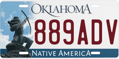 OK license plate 889ADV