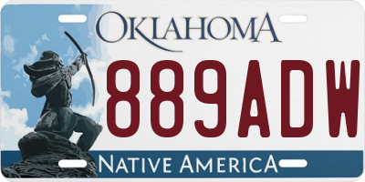 OK license plate 889ADW