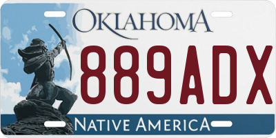 OK license plate 889ADX