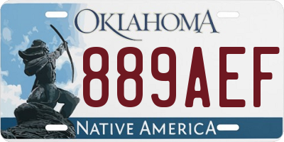 OK license plate 889AEF