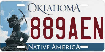 OK license plate 889AEN