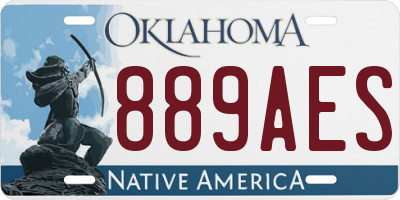 OK license plate 889AES