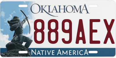 OK license plate 889AEX