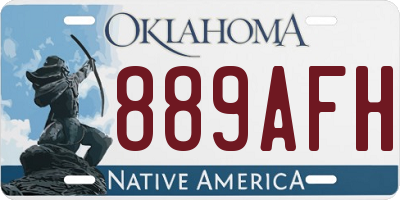 OK license plate 889AFH