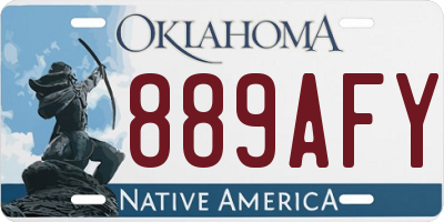 OK license plate 889AFY