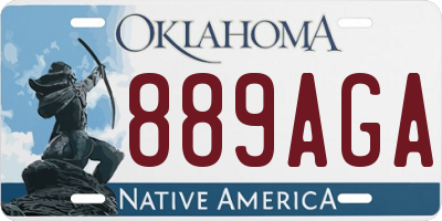 OK license plate 889AGA