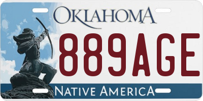 OK license plate 889AGE