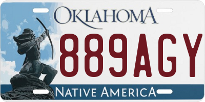 OK license plate 889AGY