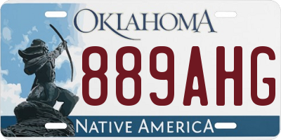 OK license plate 889AHG