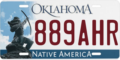 OK license plate 889AHR