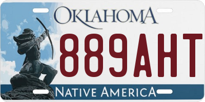 OK license plate 889AHT