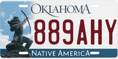 OK license plate 889AHY
