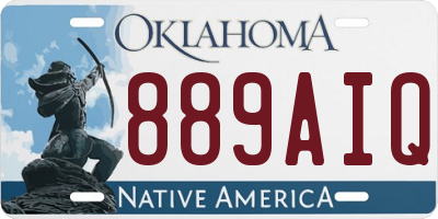 OK license plate 889AIQ
