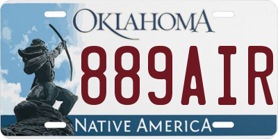 OK license plate 889AIR