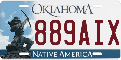 OK license plate 889AIX