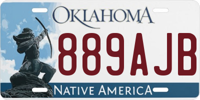 OK license plate 889AJB