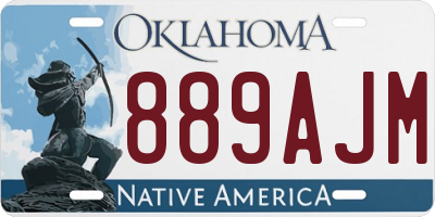 OK license plate 889AJM
