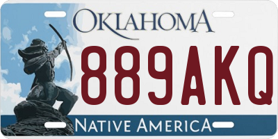 OK license plate 889AKQ