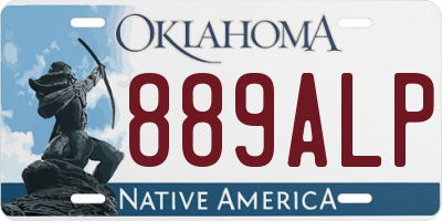 OK license plate 889ALP