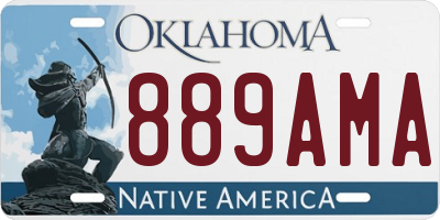 OK license plate 889AMA