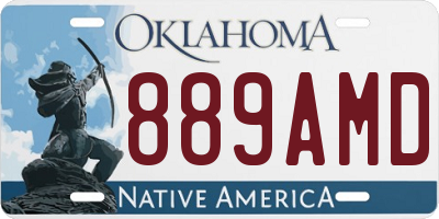 OK license plate 889AMD