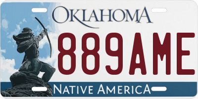 OK license plate 889AME
