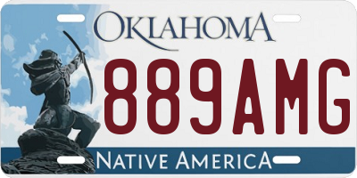 OK license plate 889AMG