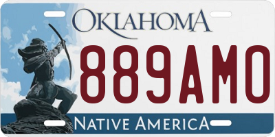 OK license plate 889AMO