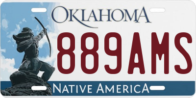 OK license plate 889AMS